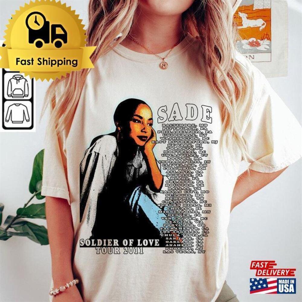 Sade Music Shirt T-Shirt 90S Tour Ticket Album